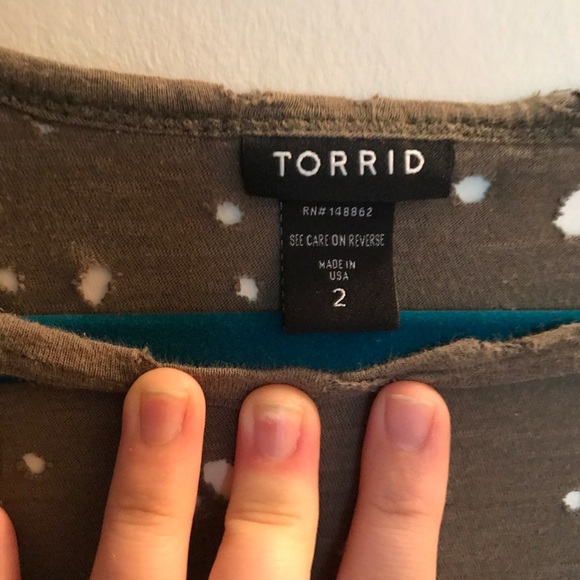 Torrid Army Green Burnout Top - Picture 4 of 4